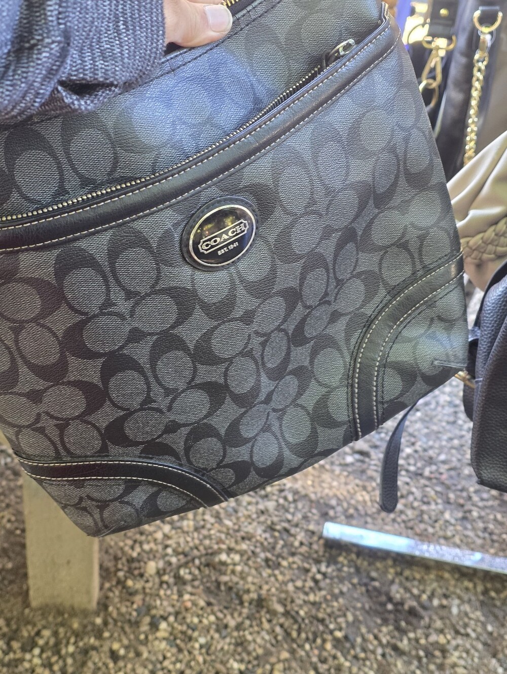 COACH Signature Canvas Crossbody Bag in Black